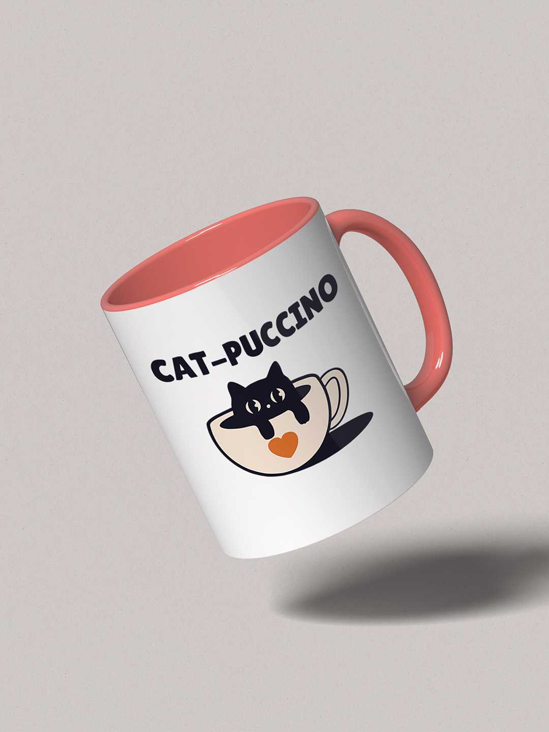 CAT-PUCCINO Graphic Printed Ceramic Mug