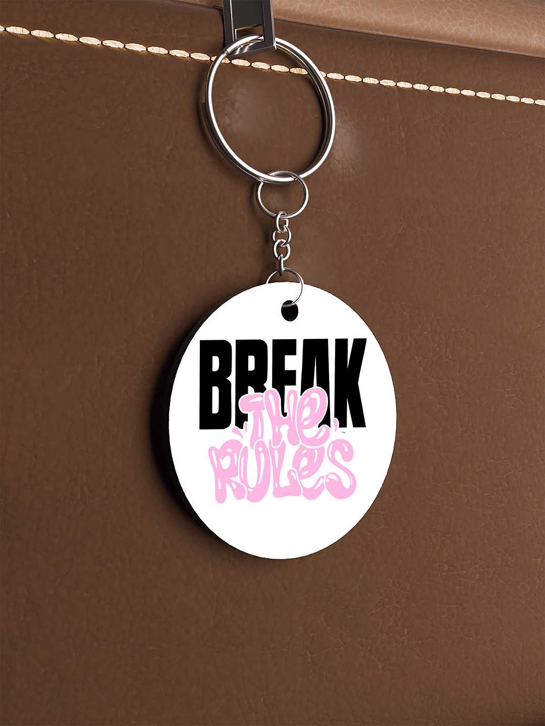 Break the Rules Graphic Keychain