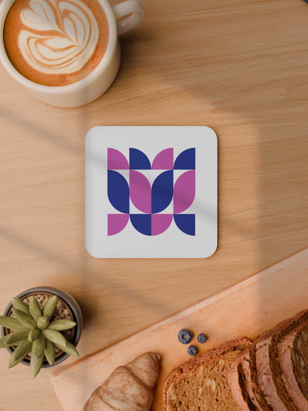 Geo Floral Graphic Coasters - Pack of 6