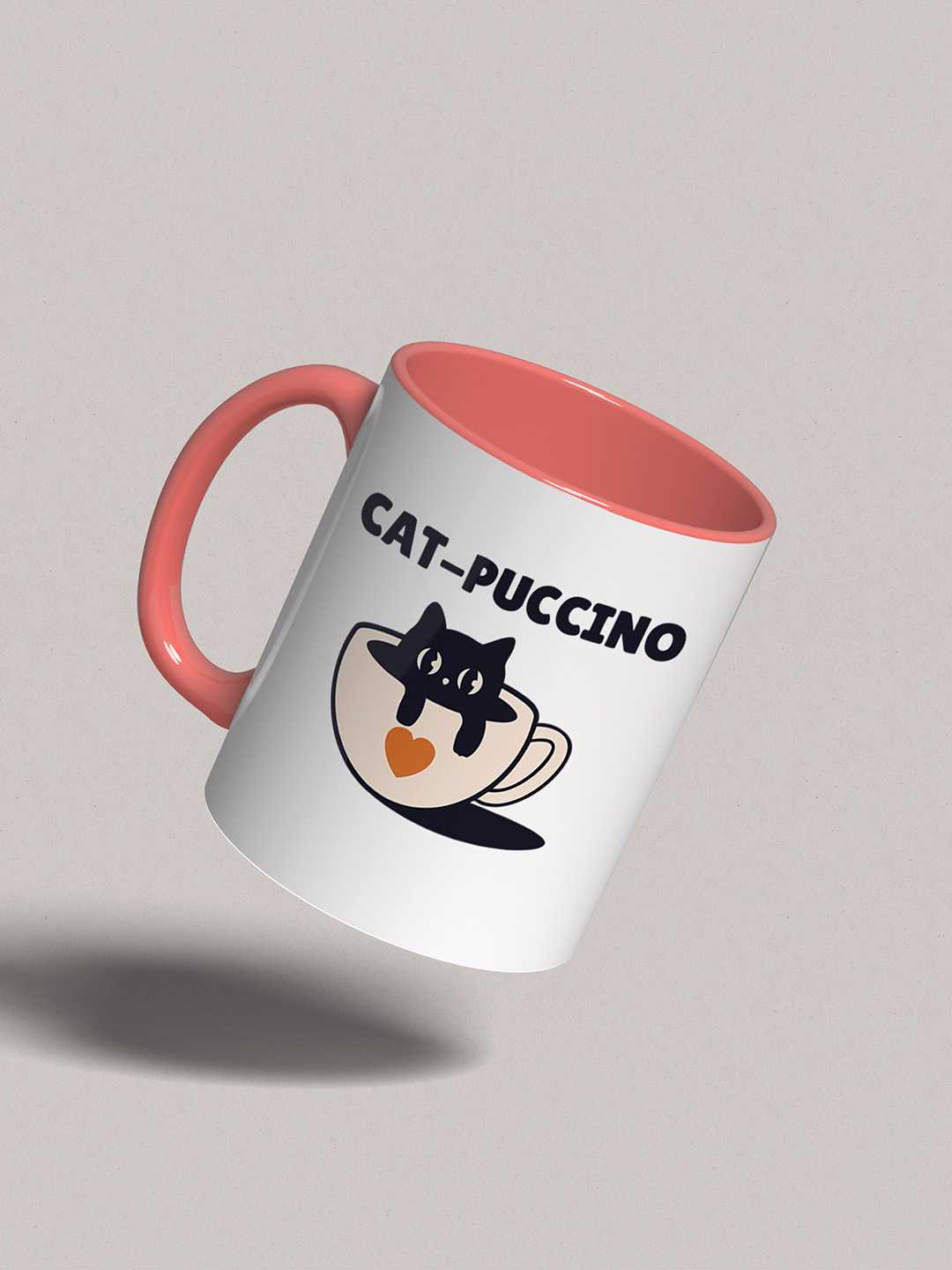 CAT-PUCCINO Graphic Printed Ceramic Mug