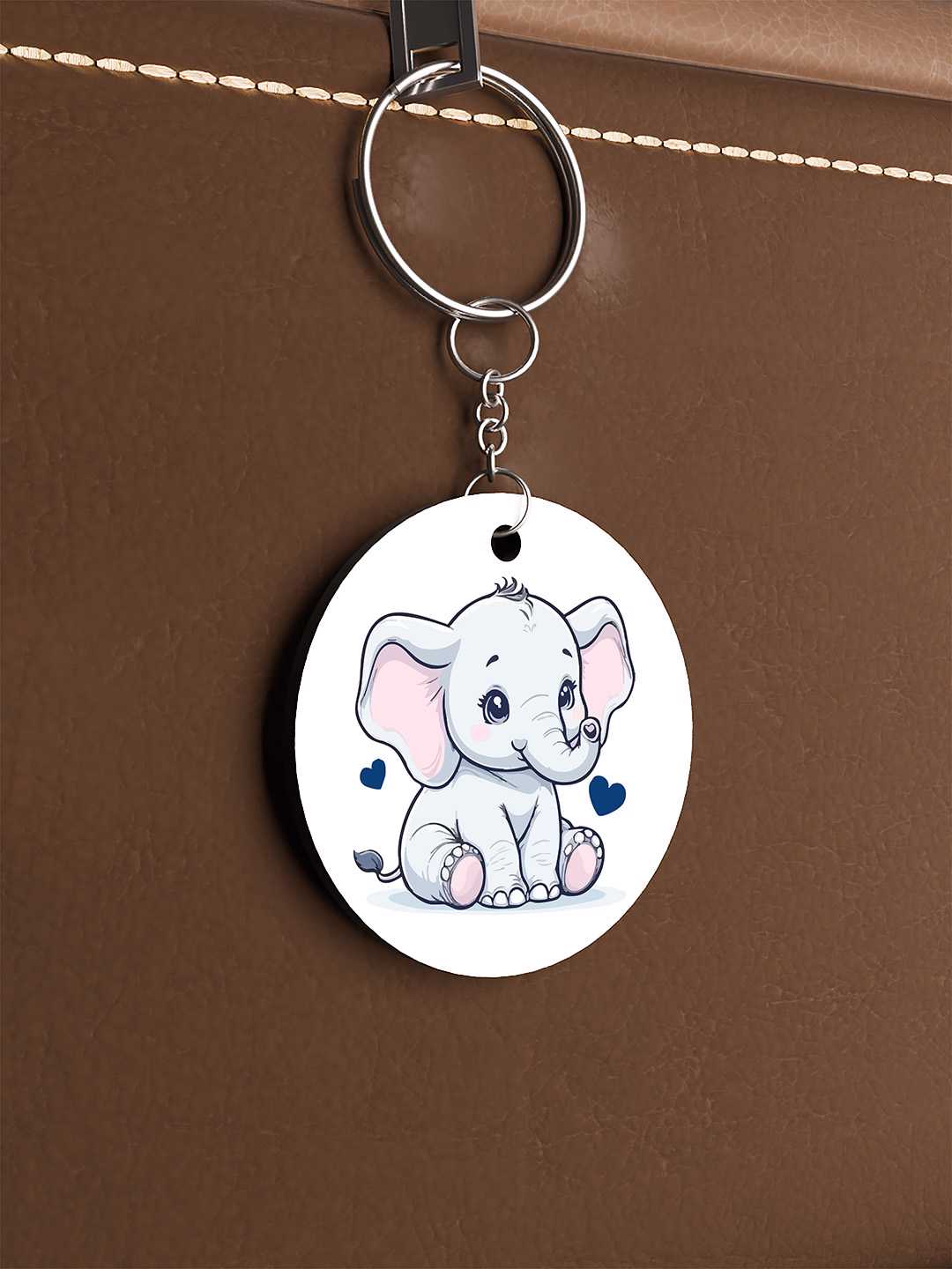 Baby Elephant Graphic Keychain