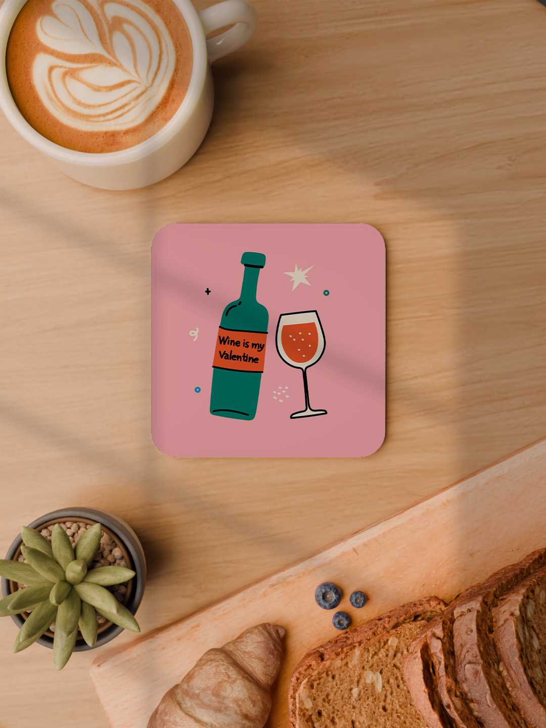 Wine and Dine Graphic Coasters - Pack of 6