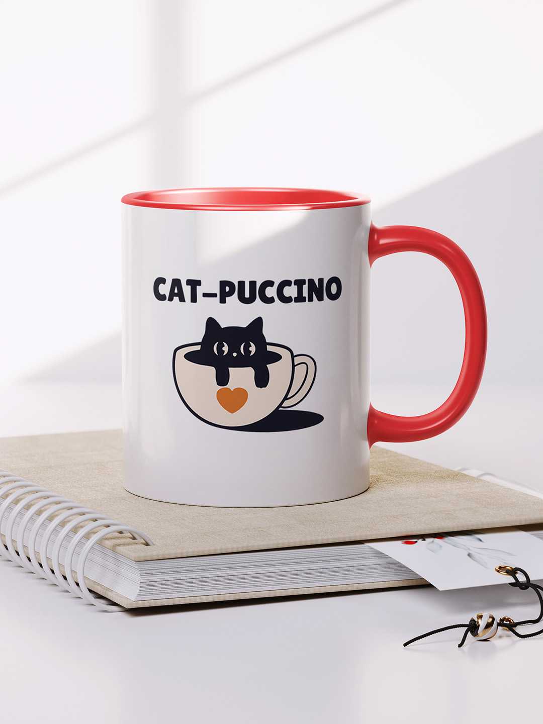 CAT-PUCCINO Graphic Printed Ceramic Mug