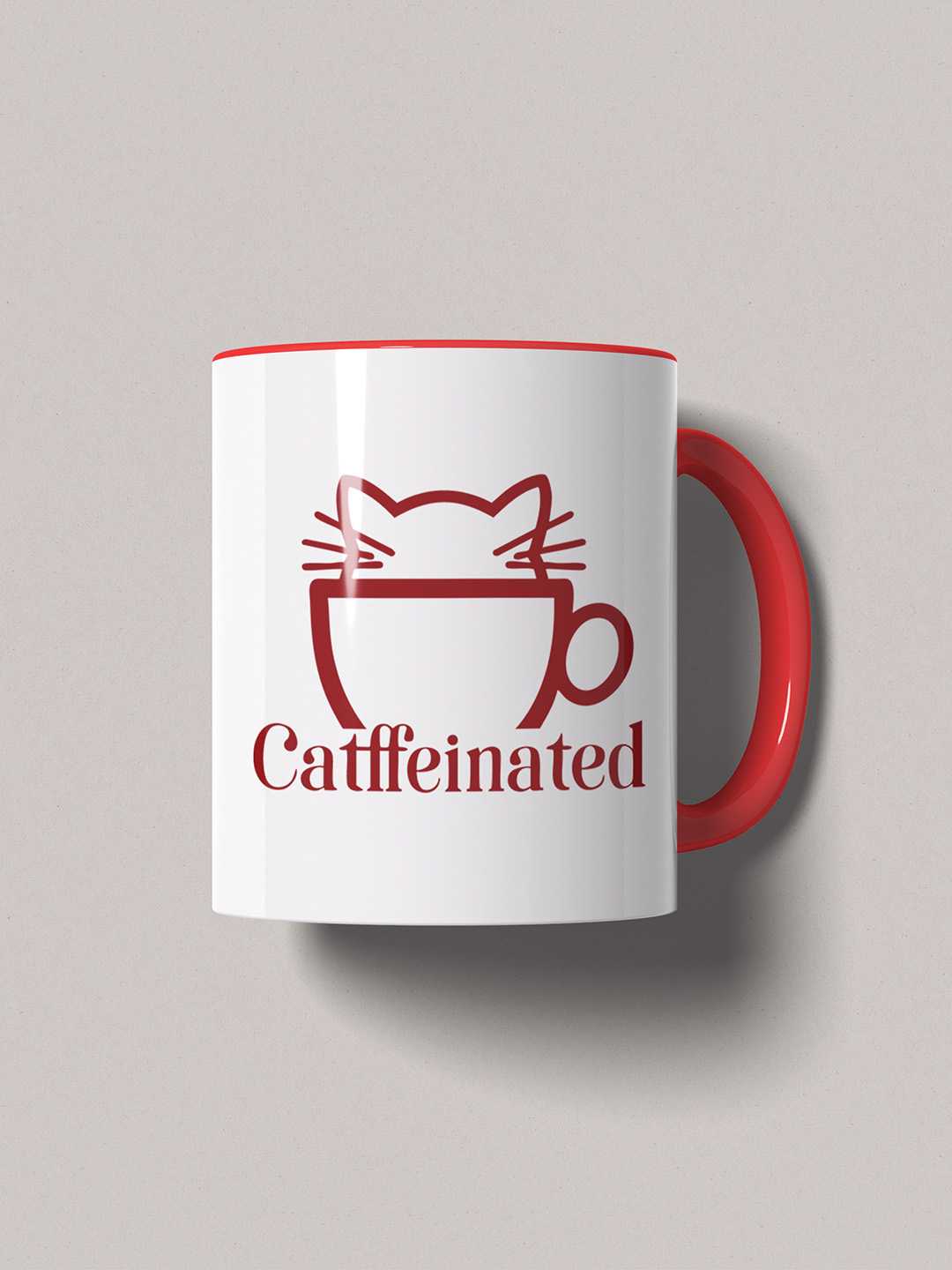 CATFFEINATED Graphic Printed Ceramic Mug