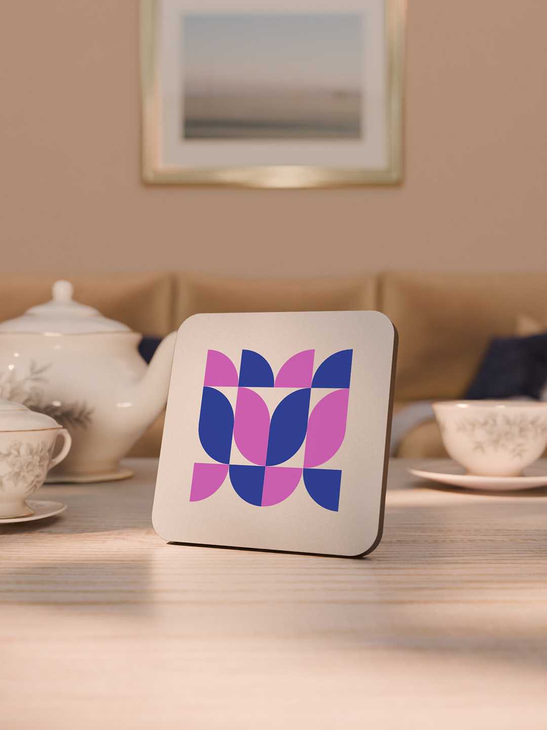 Geo Floral Graphic Coasters - Pack of 6