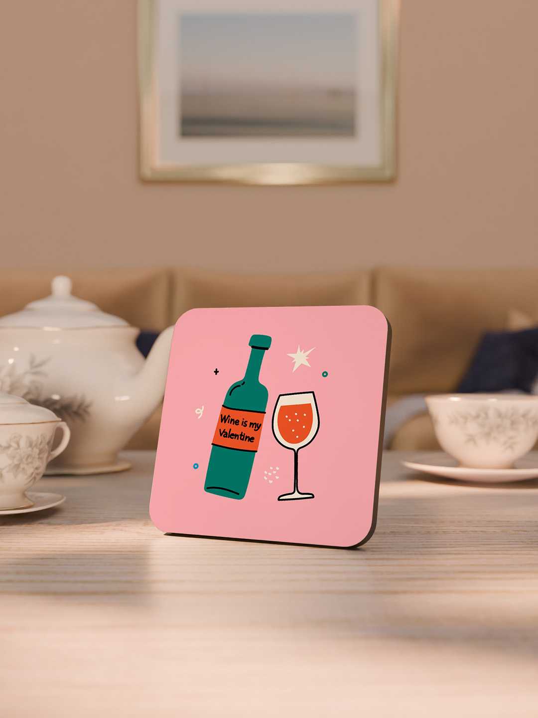 Wine and Dine Graphic Coasters - Pack of 6