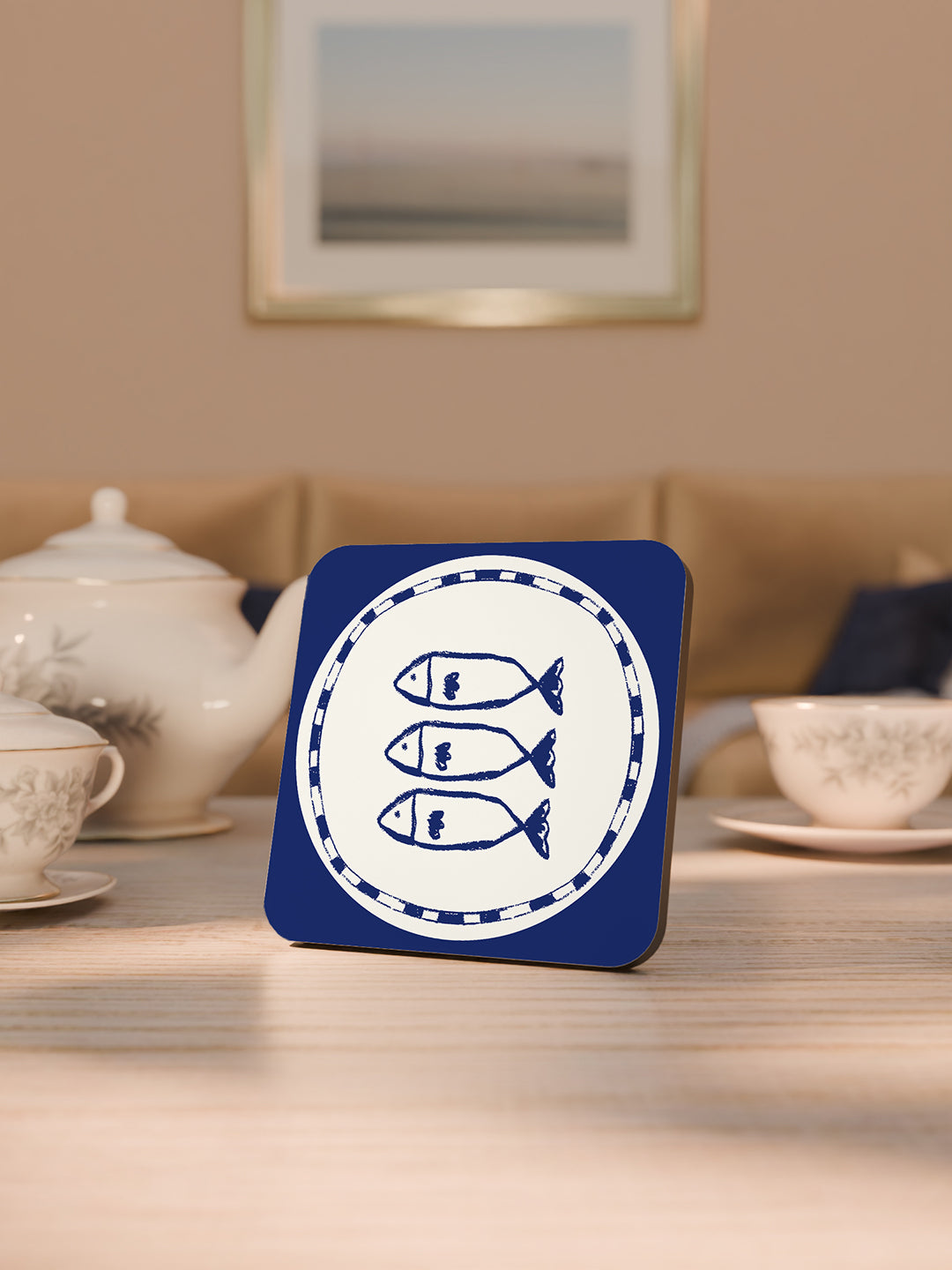 Indigo Charm Graphic Coasters - Pack of 6
