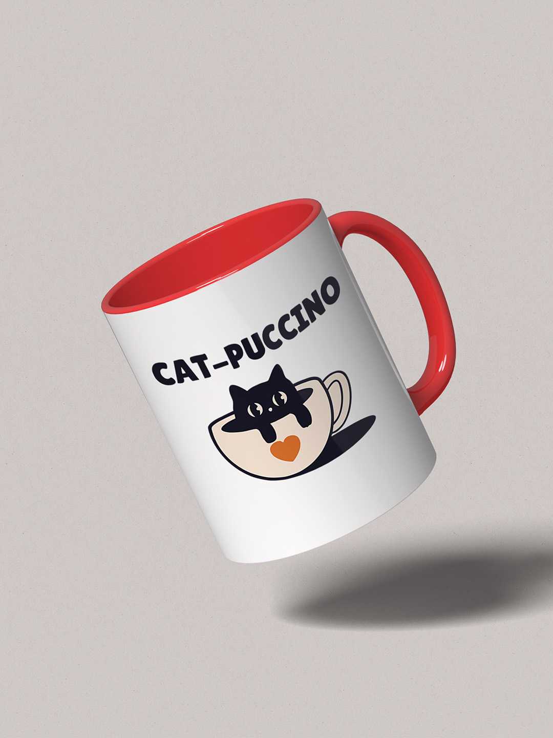 CAT-PUCCINO Graphic Printed Ceramic Mug
