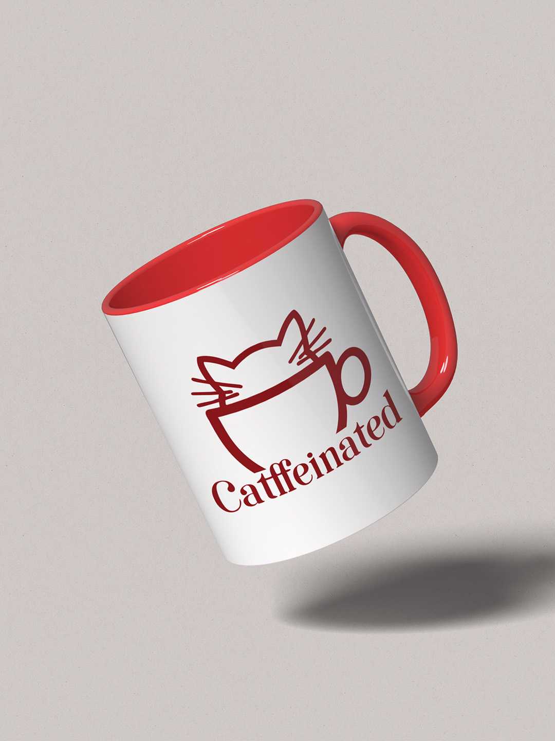 CATFFEINATED Graphic Printed Ceramic Mug