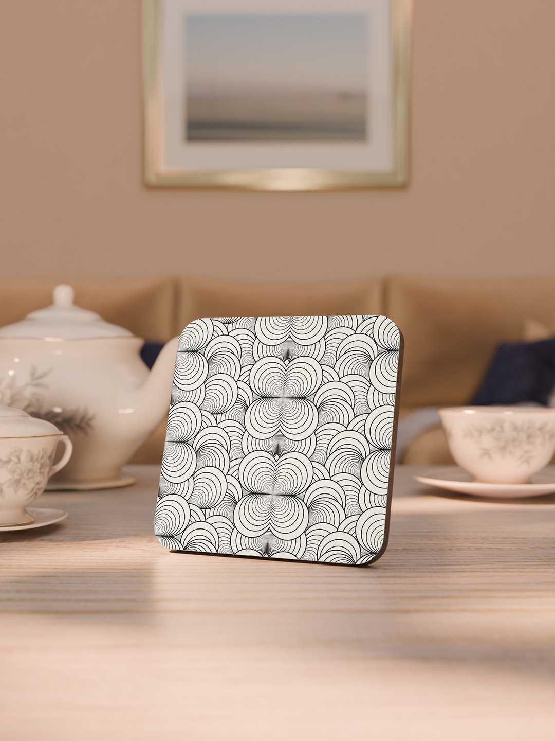 Elegant Luxe Pattern Graphic Coasters - Pack of 6