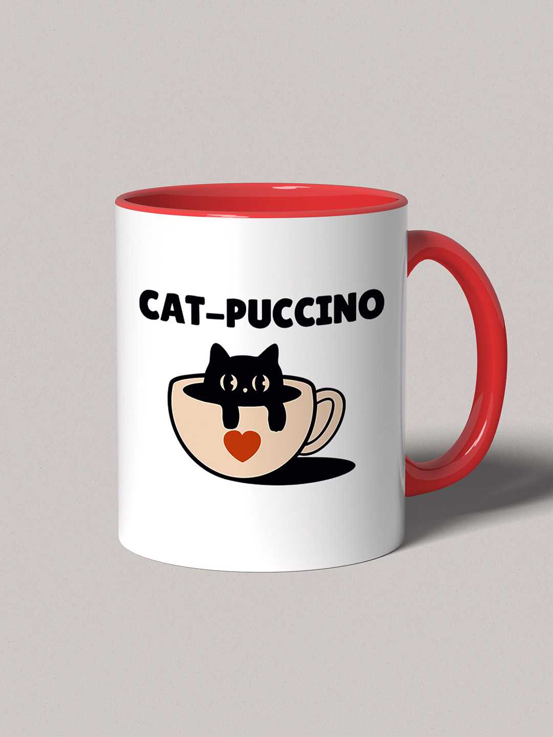 CAT-PUCCINO Graphic Printed Ceramic Mug