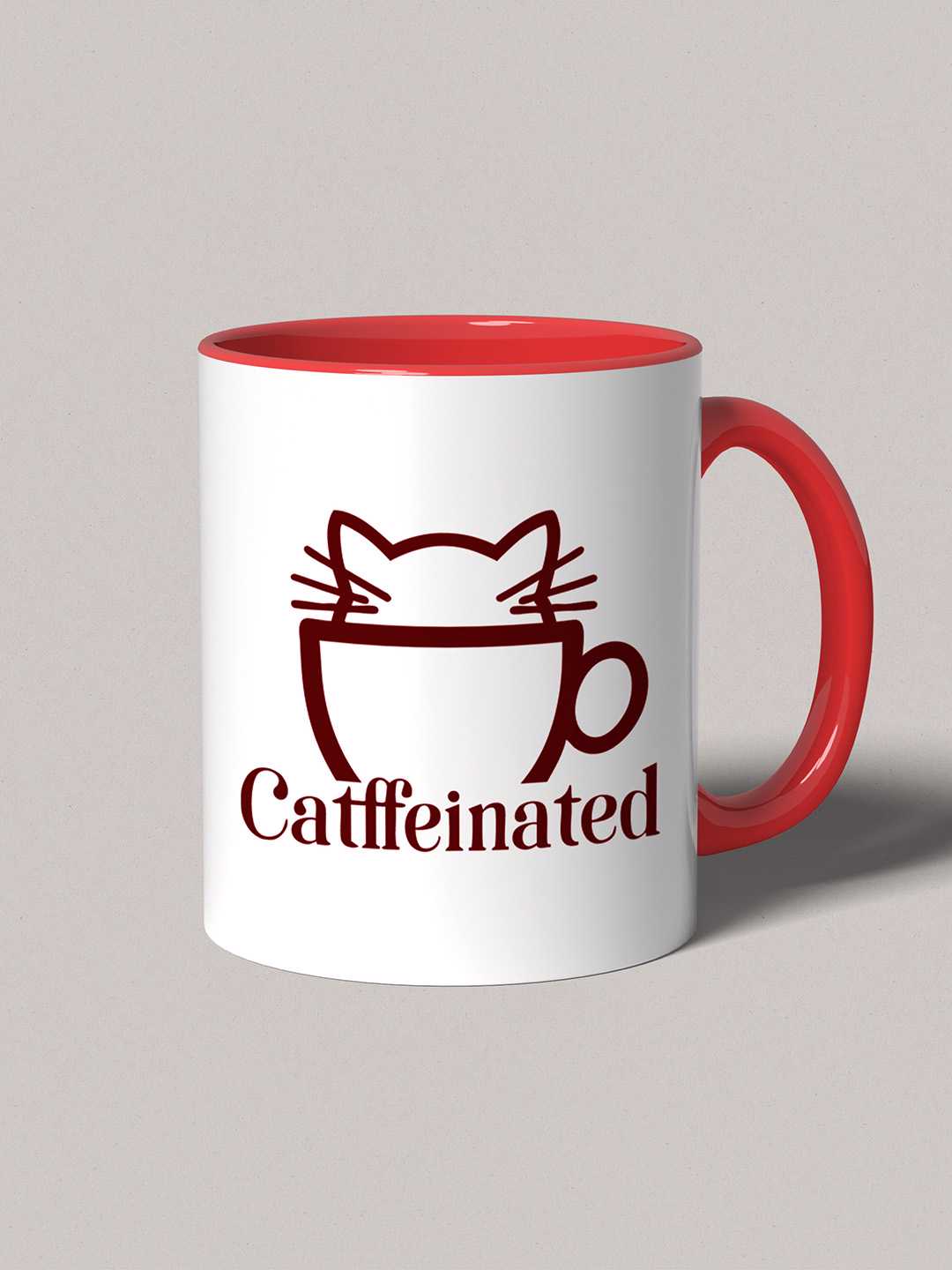 CATFFEINATED Graphic Printed Ceramic Mug