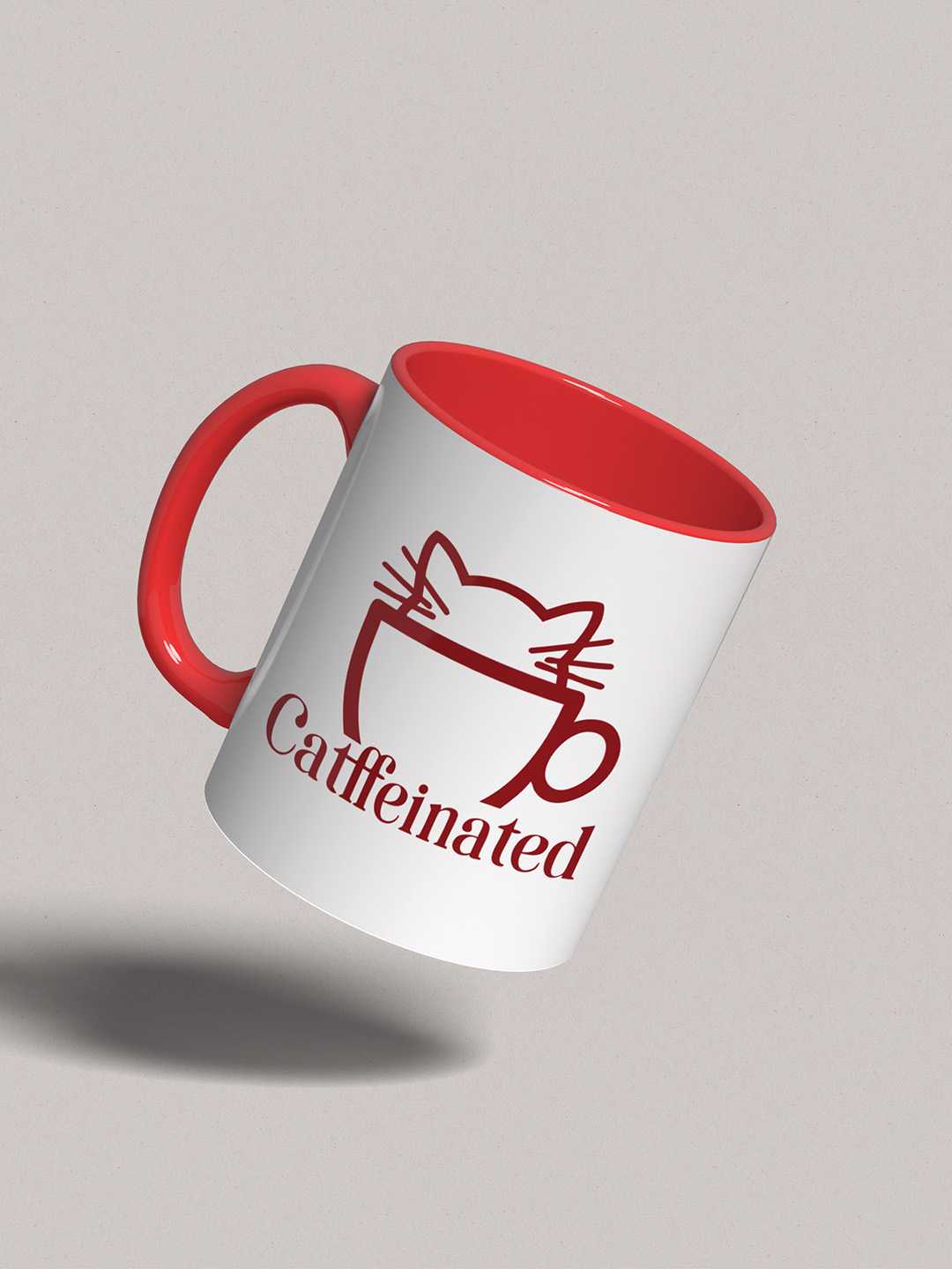 CATFFEINATED Graphic Printed Ceramic Mug
