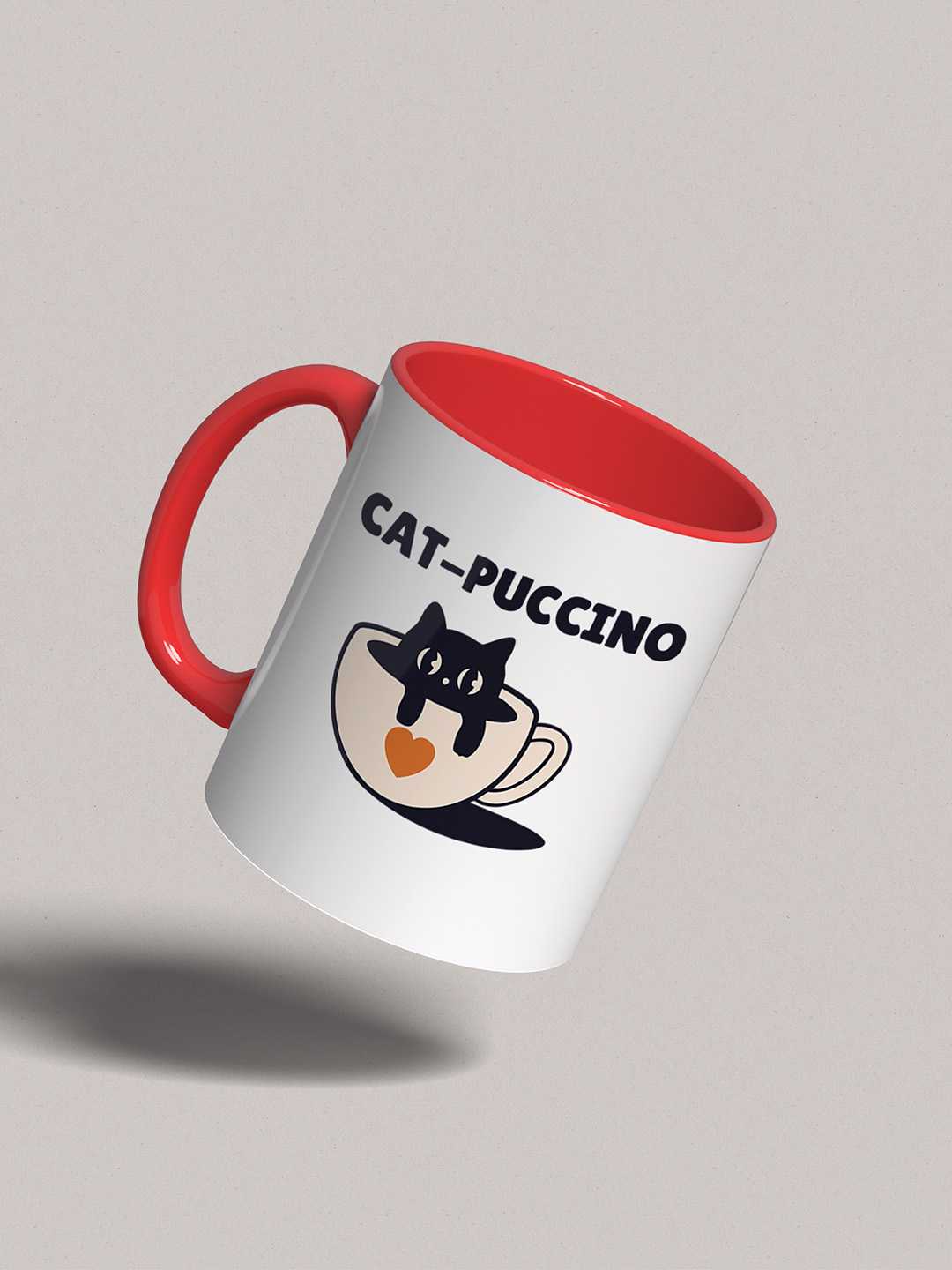 CAT-PUCCINO Graphic Printed Ceramic Mug