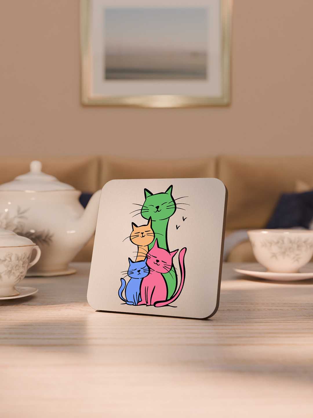 Cats Graphic Coasters - Pack of 6