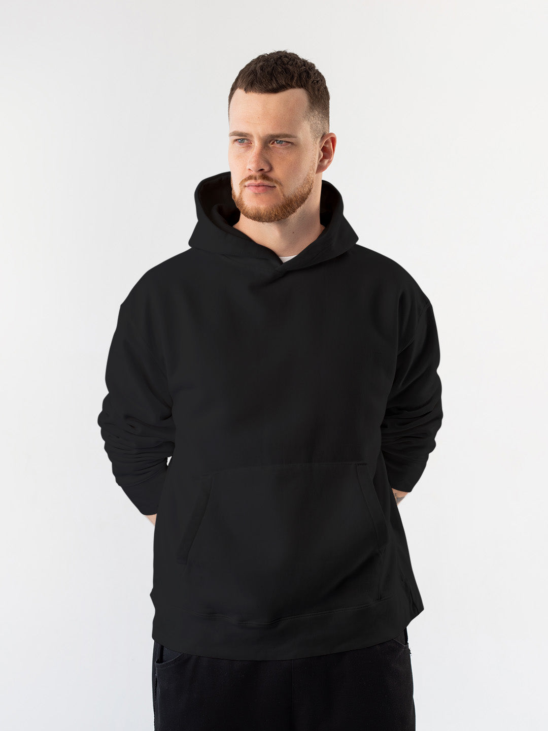 Black Solid Unisex Hoodie