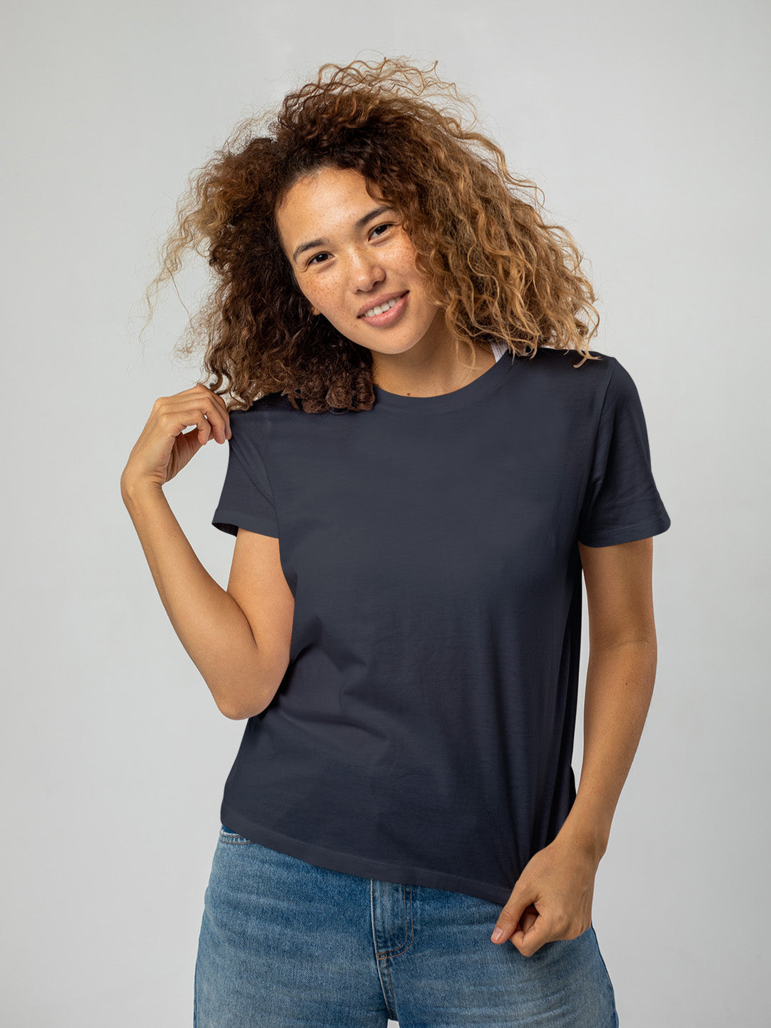 Blue Solid Unisex Regular Tee