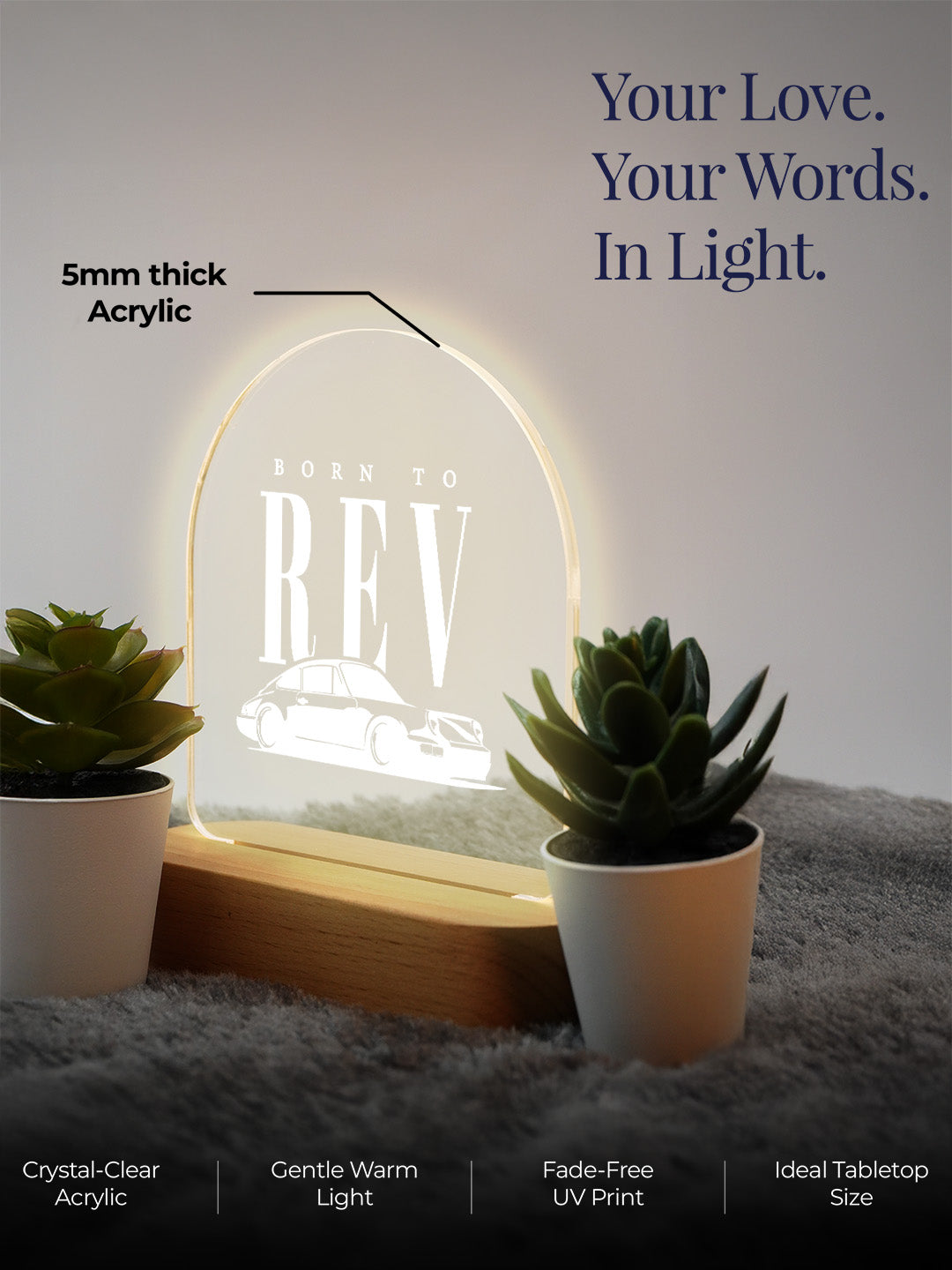Born To Rev LED Acrylic frame