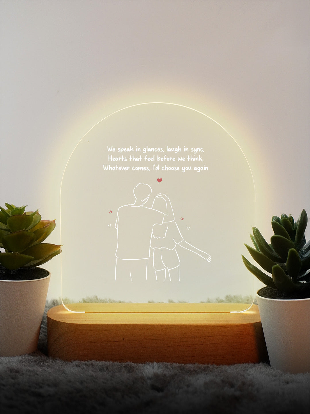 Couple Love Quote LED Acrylic Frame