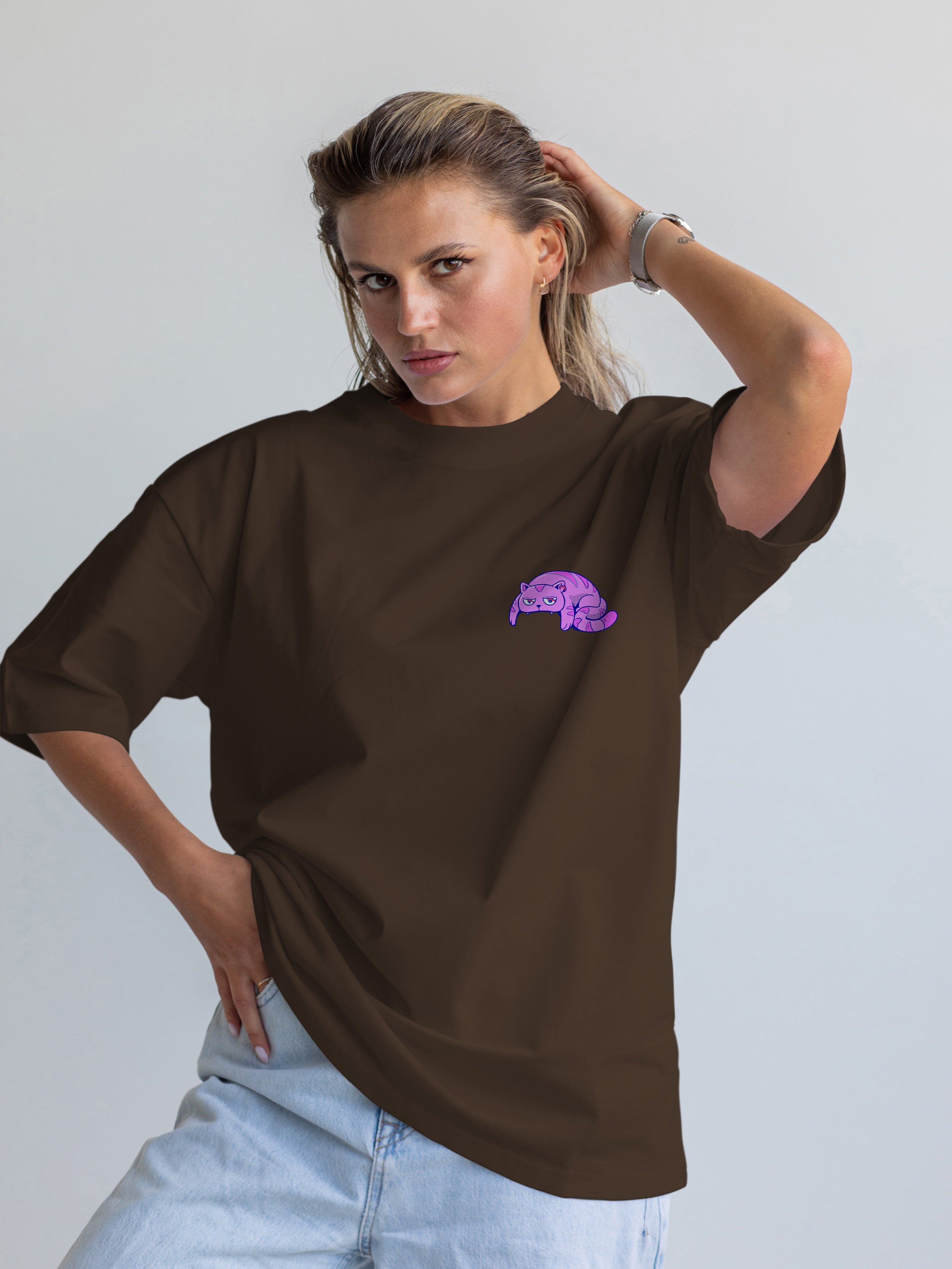 Cat Skull Oversized Tee
