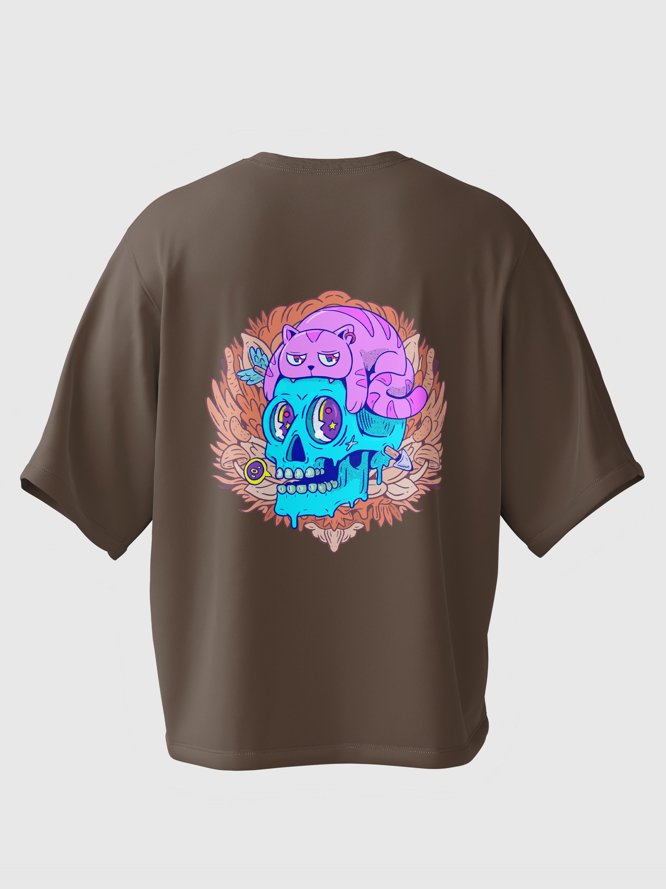 Cat Skull Oversized Tee