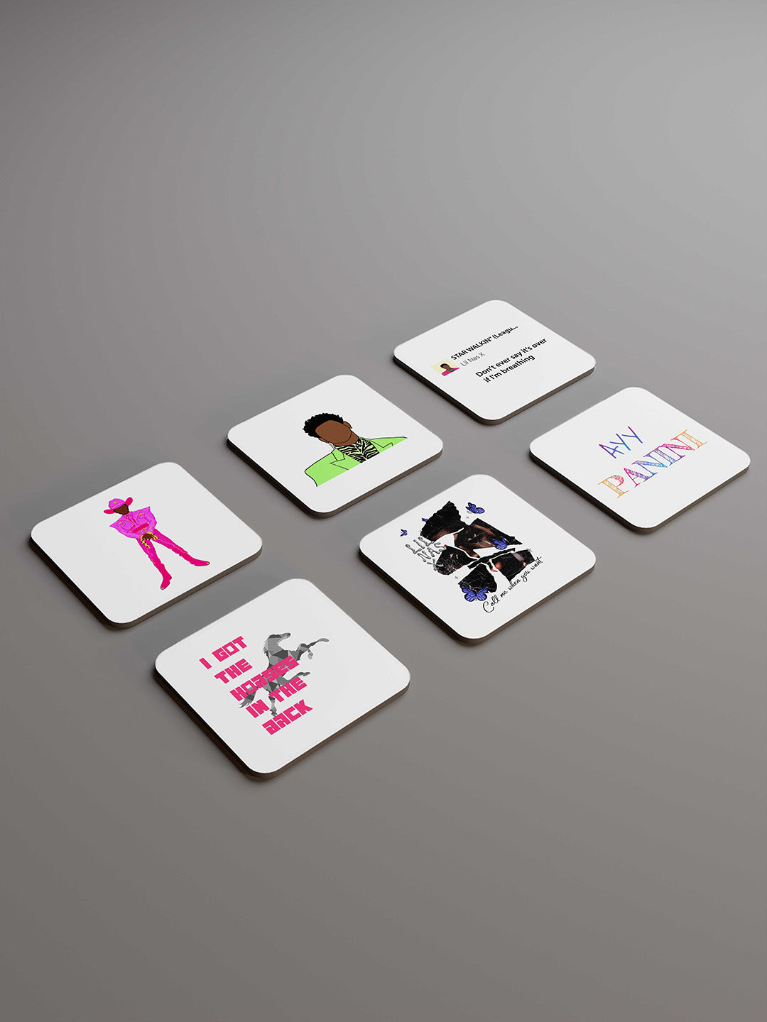 Lil Nas X Graphic Coasters - Pack of 6