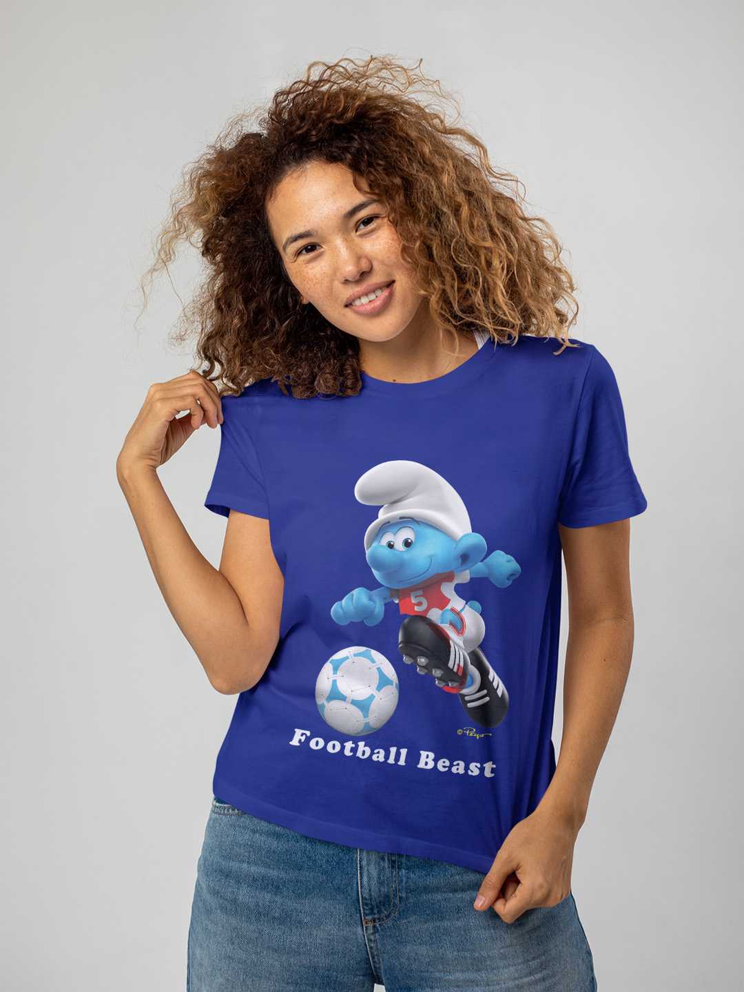Football Beast Smurf Regular Graphic Tee