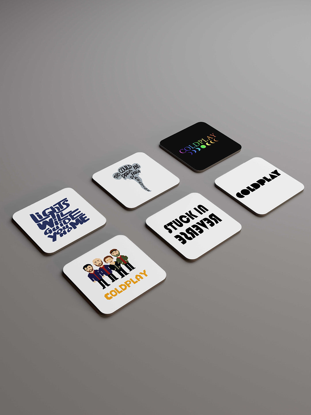 Coldplay Graphic Coasters - Pack of 6