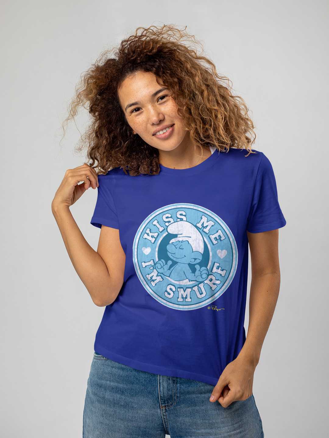 Kiss Me I Am A Smurf Regular Graphic Tee