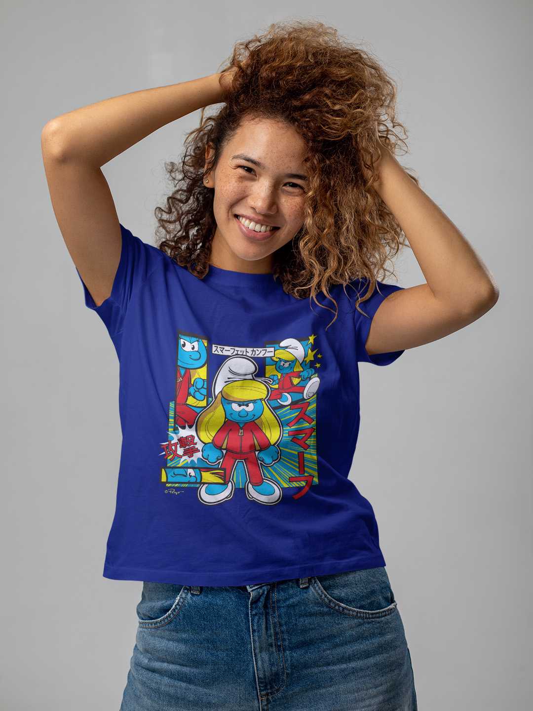 Smurfette Cute Kung Fu - Smurfs Regular Graphic Tee