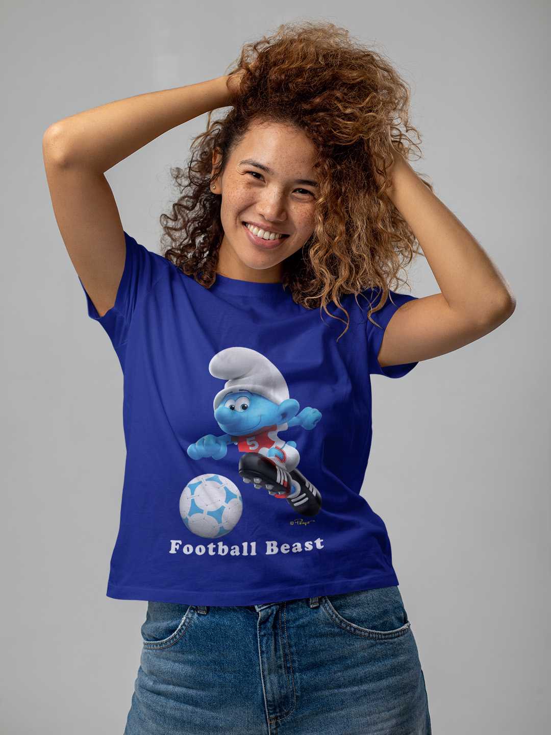 Football Beast Smurf Regular Graphic Tee