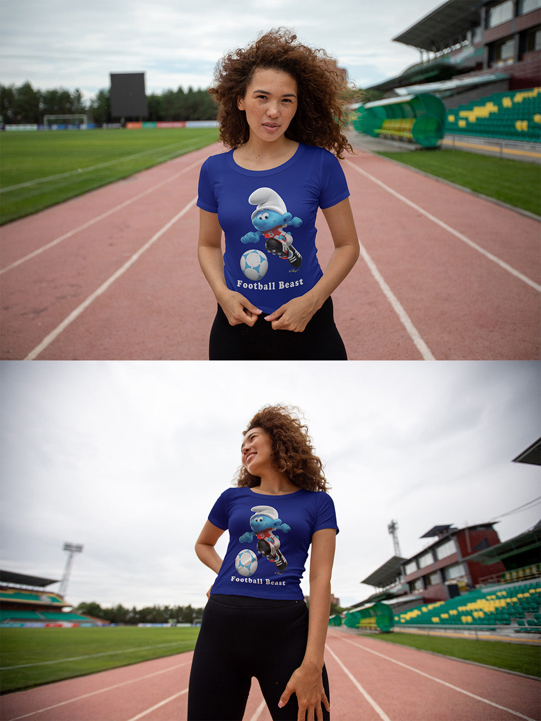 Football Beast Smurf Regular Graphic Tee