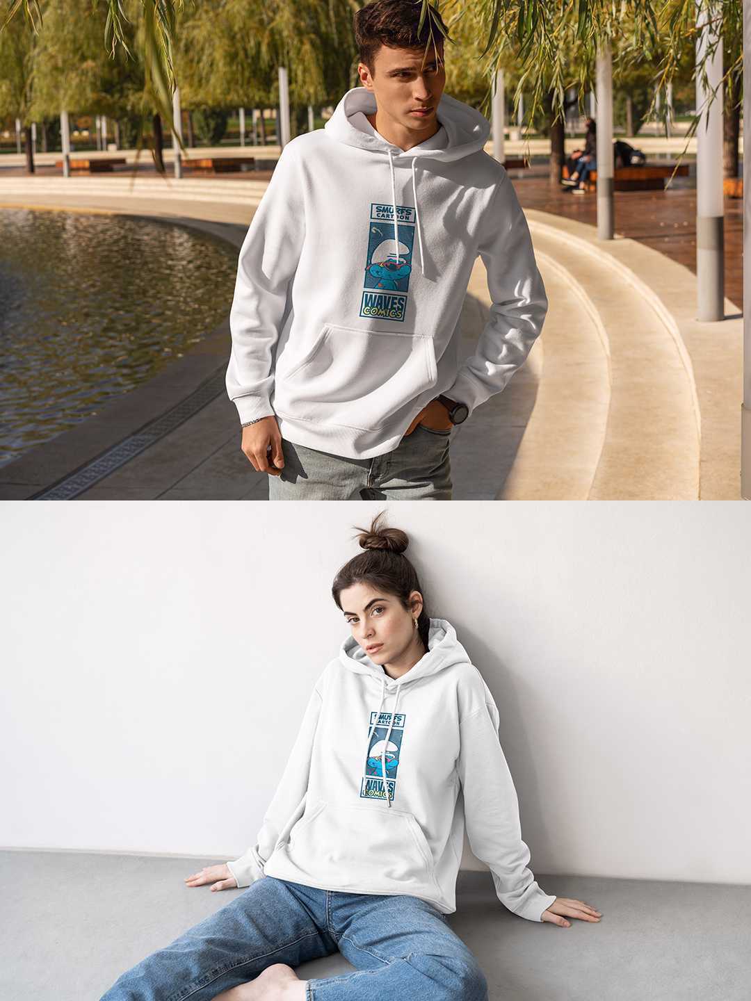 Surfer Smurfs Pullover Hoodie