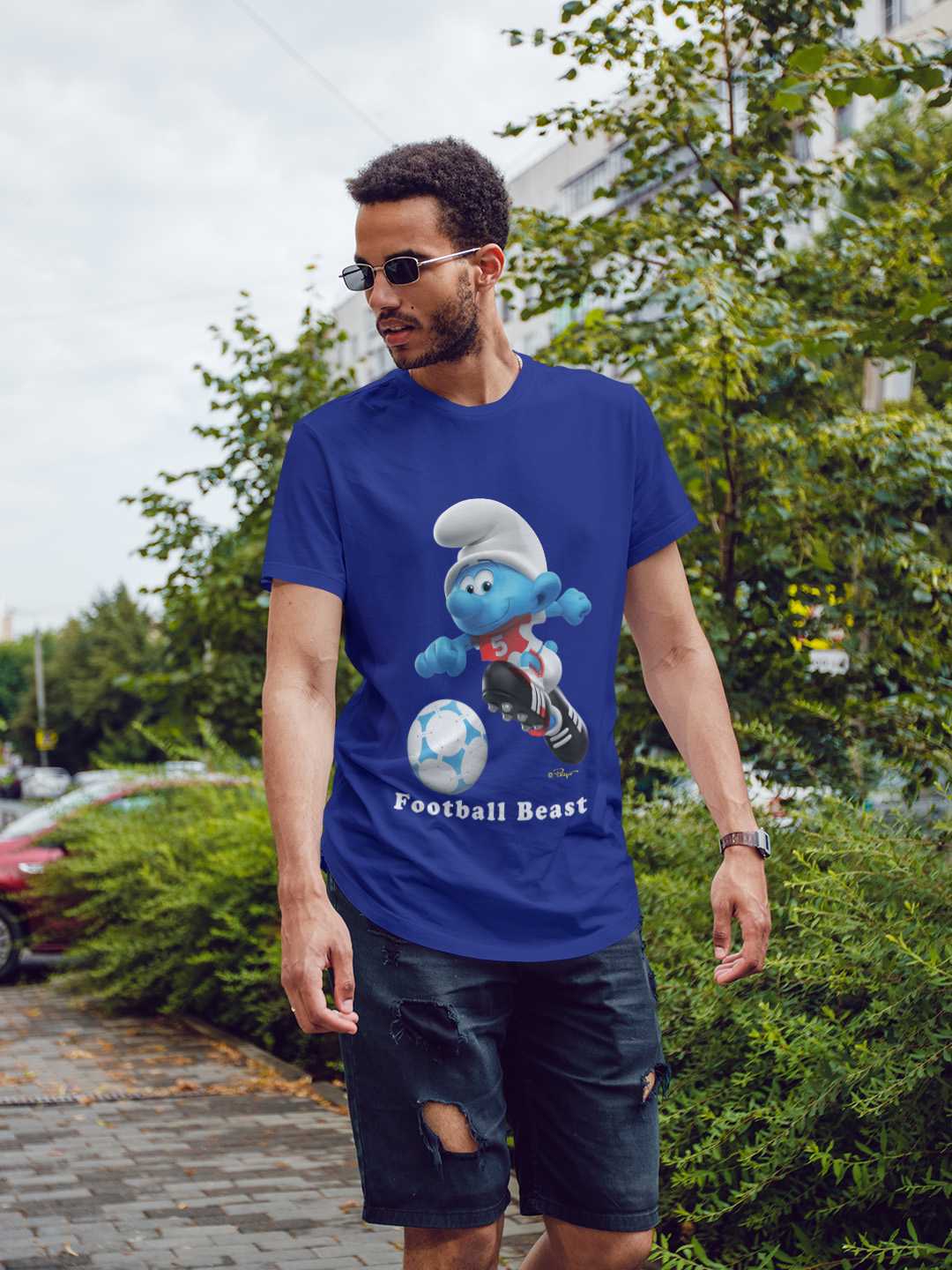 Football Beast Smurf Regular Graphic Tee