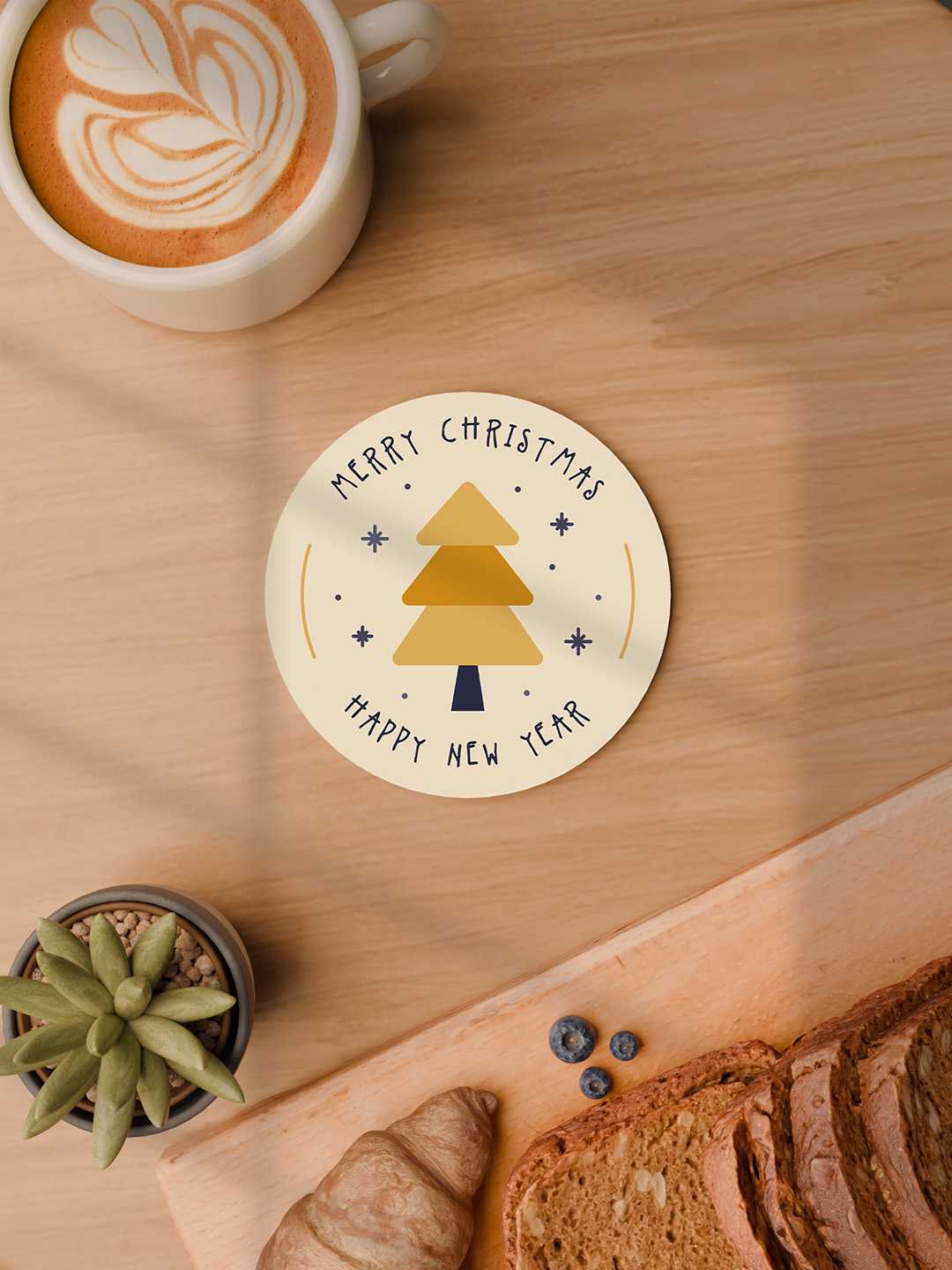 Christmas Graphic Coasters - Pack of 6