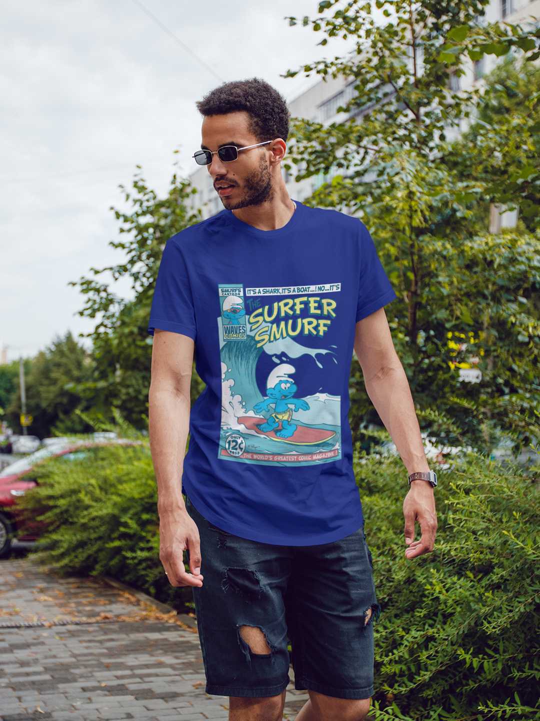 Surfer Smurf Regular Graphic Tee