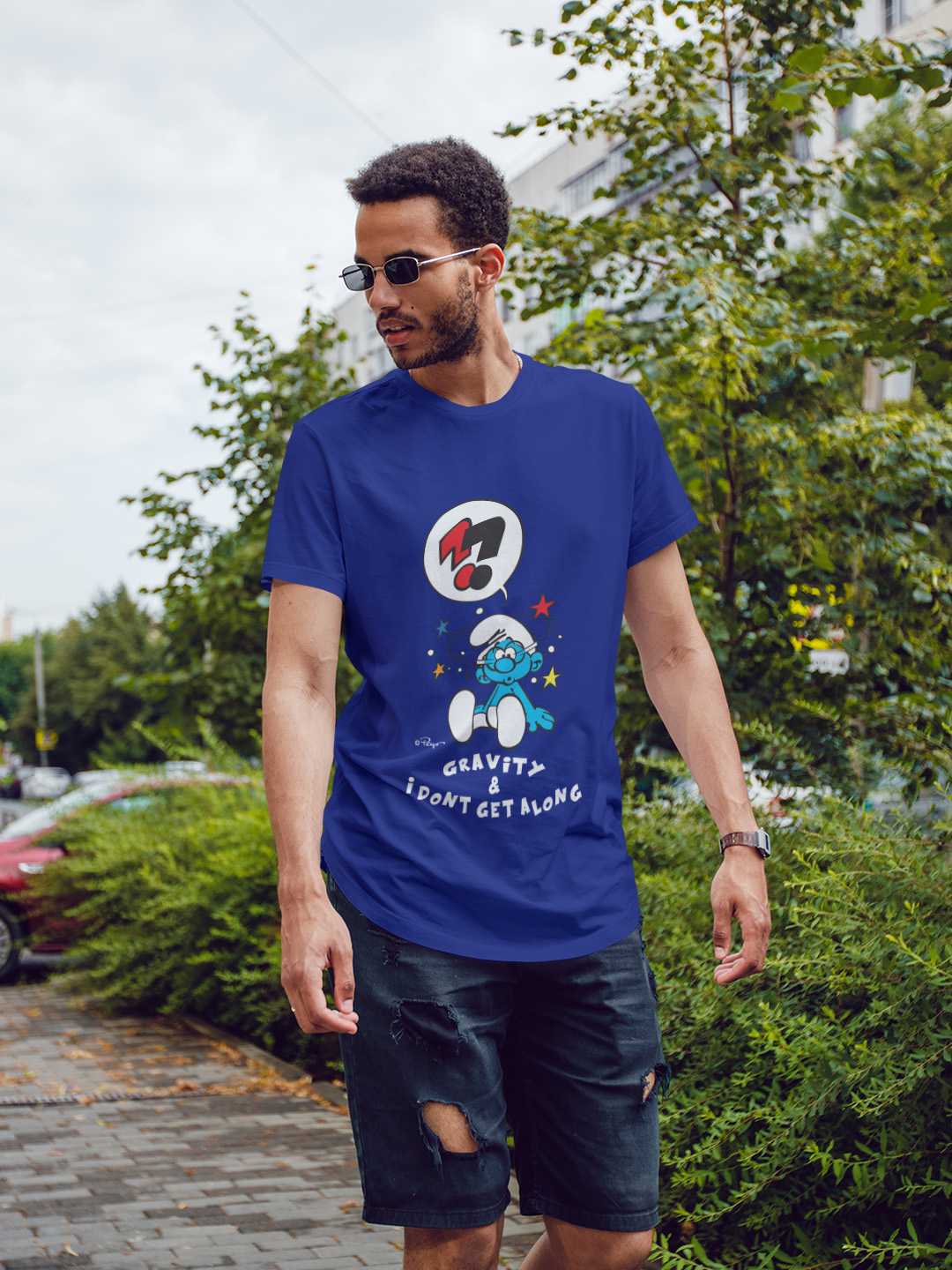 Confused Smurf Regular Graphic Tee