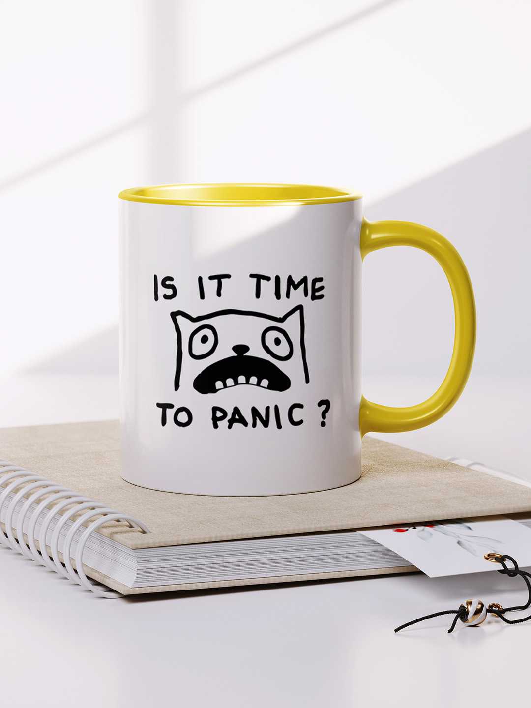 TIME TO PANIC Graphic Printed Ceramic Mug