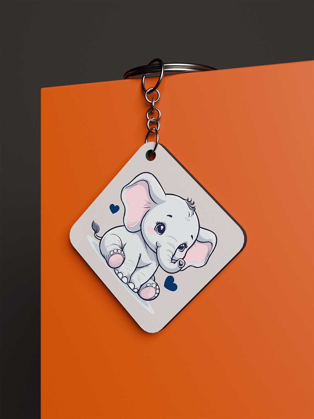 Baby Elephant Graphic Keychain