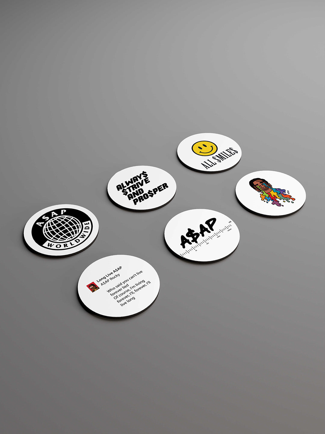 A$AP Rocky Graphic Coasters - Pack of 6