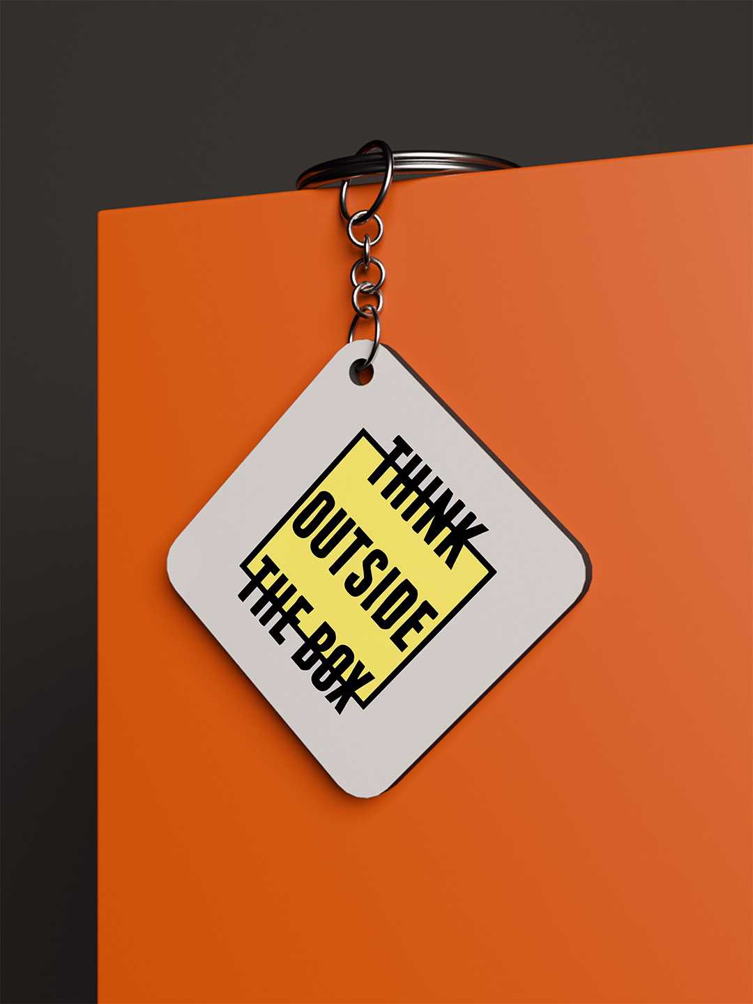 Think Outside the Box Graphic Keychain
