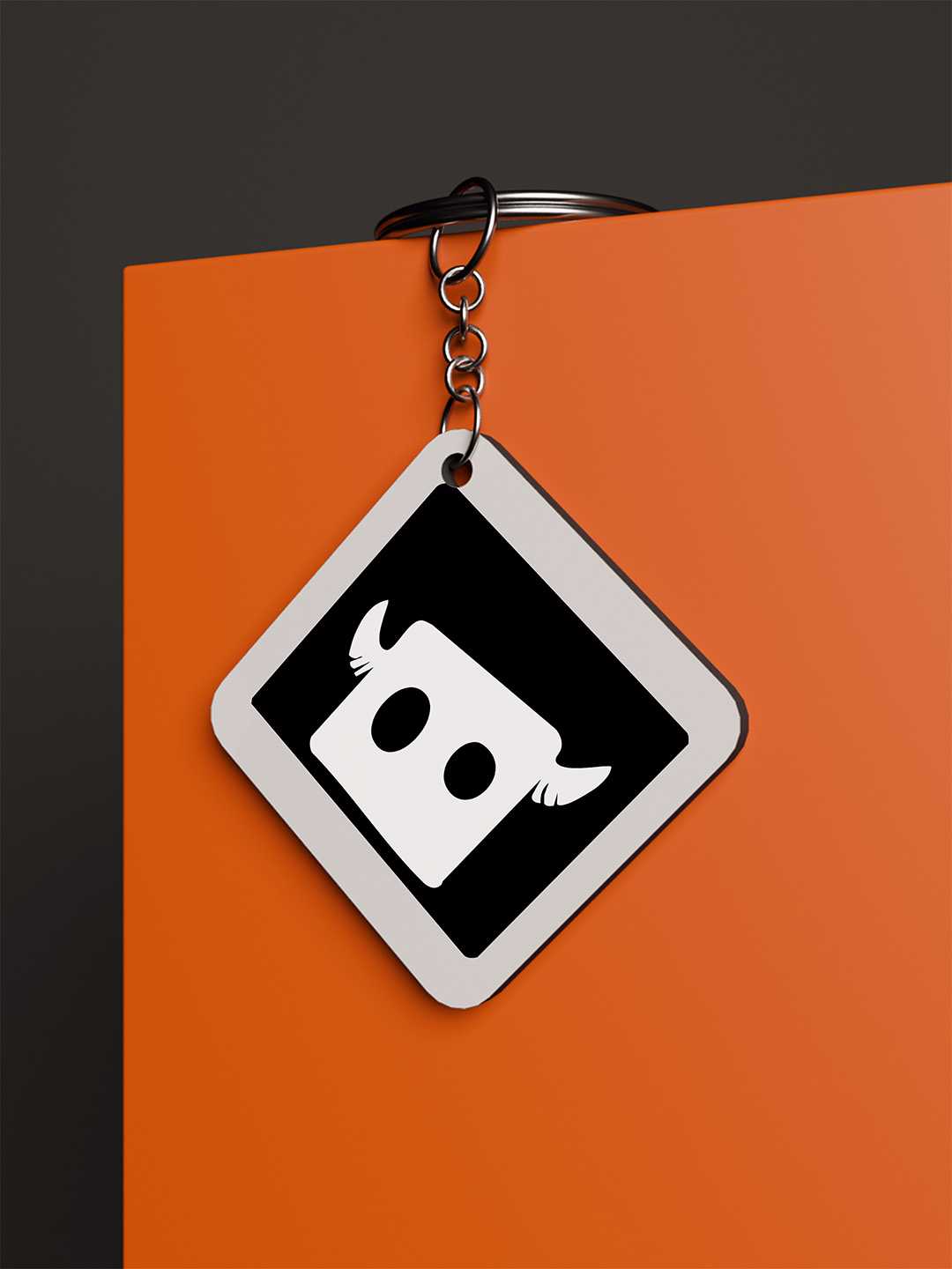 Stare Square Graphic Keychain