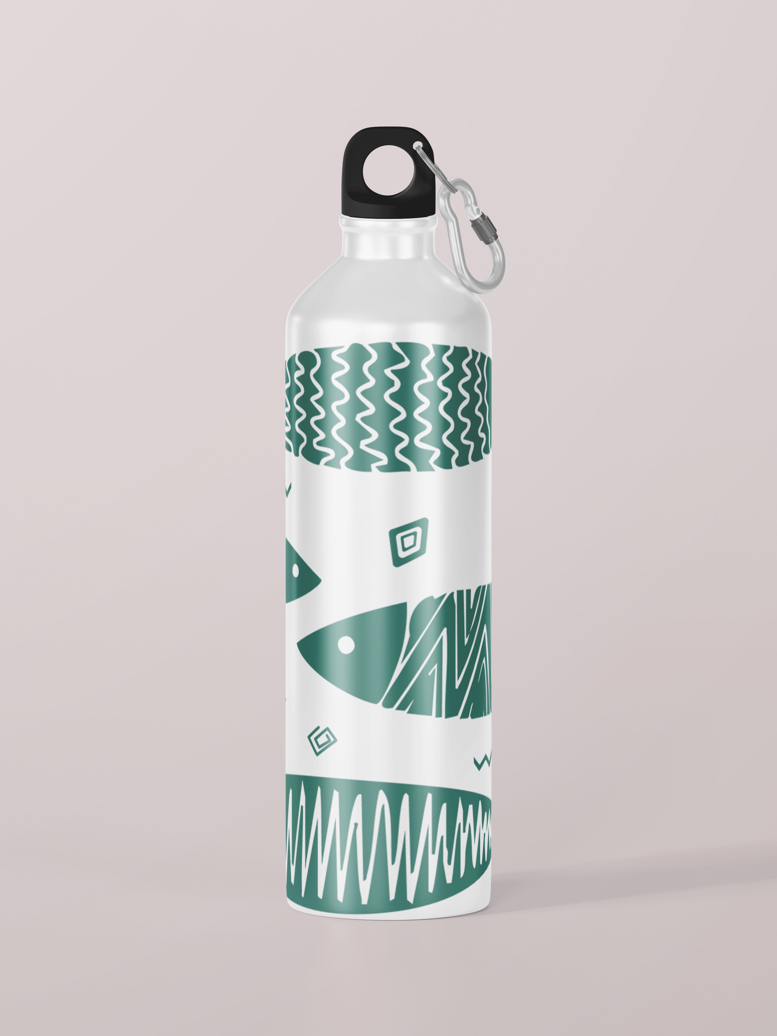 Fish Pattern Graphic Metal Bottle