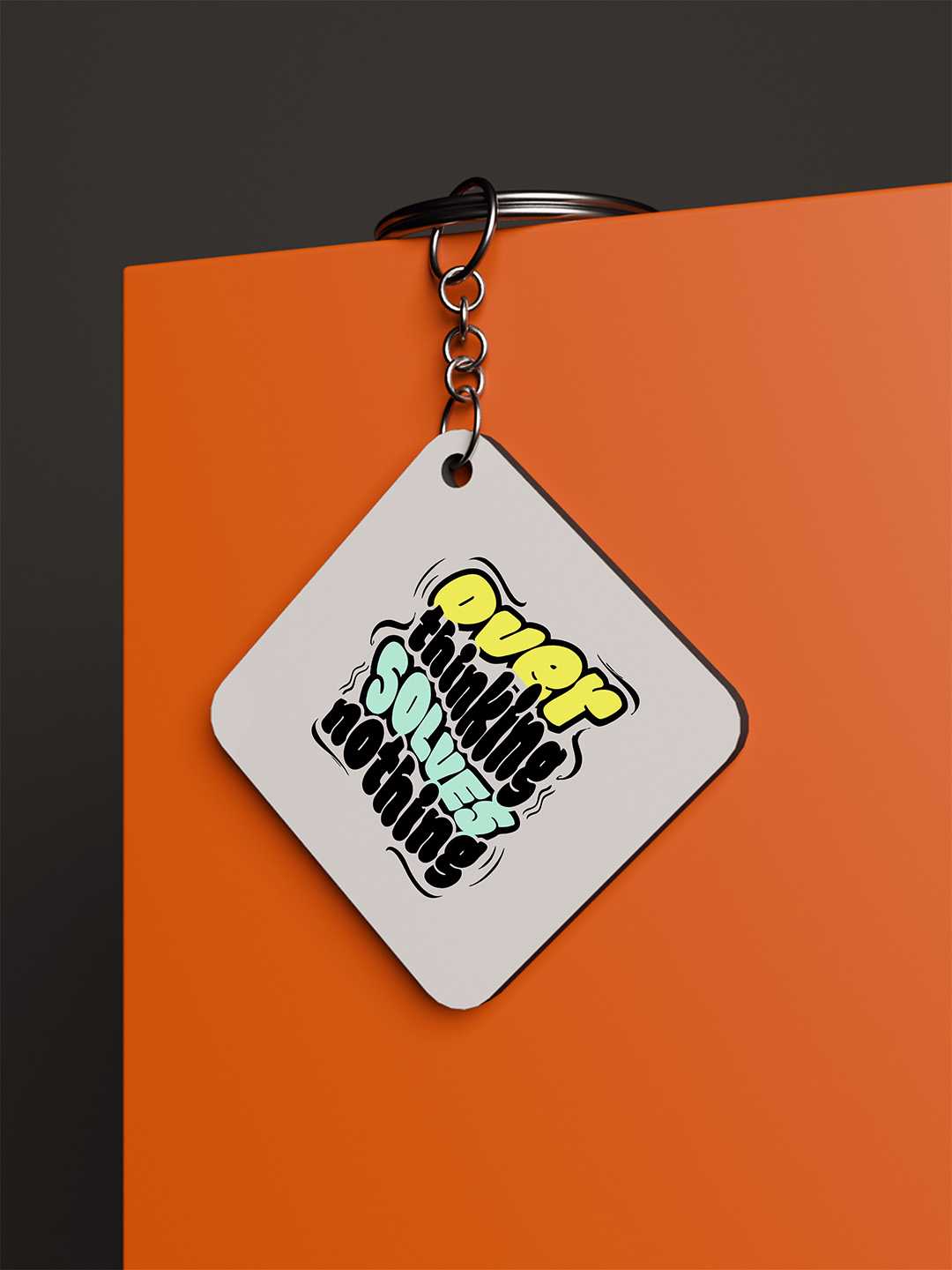 Overthinking Solves Nothing Graphic Keychain