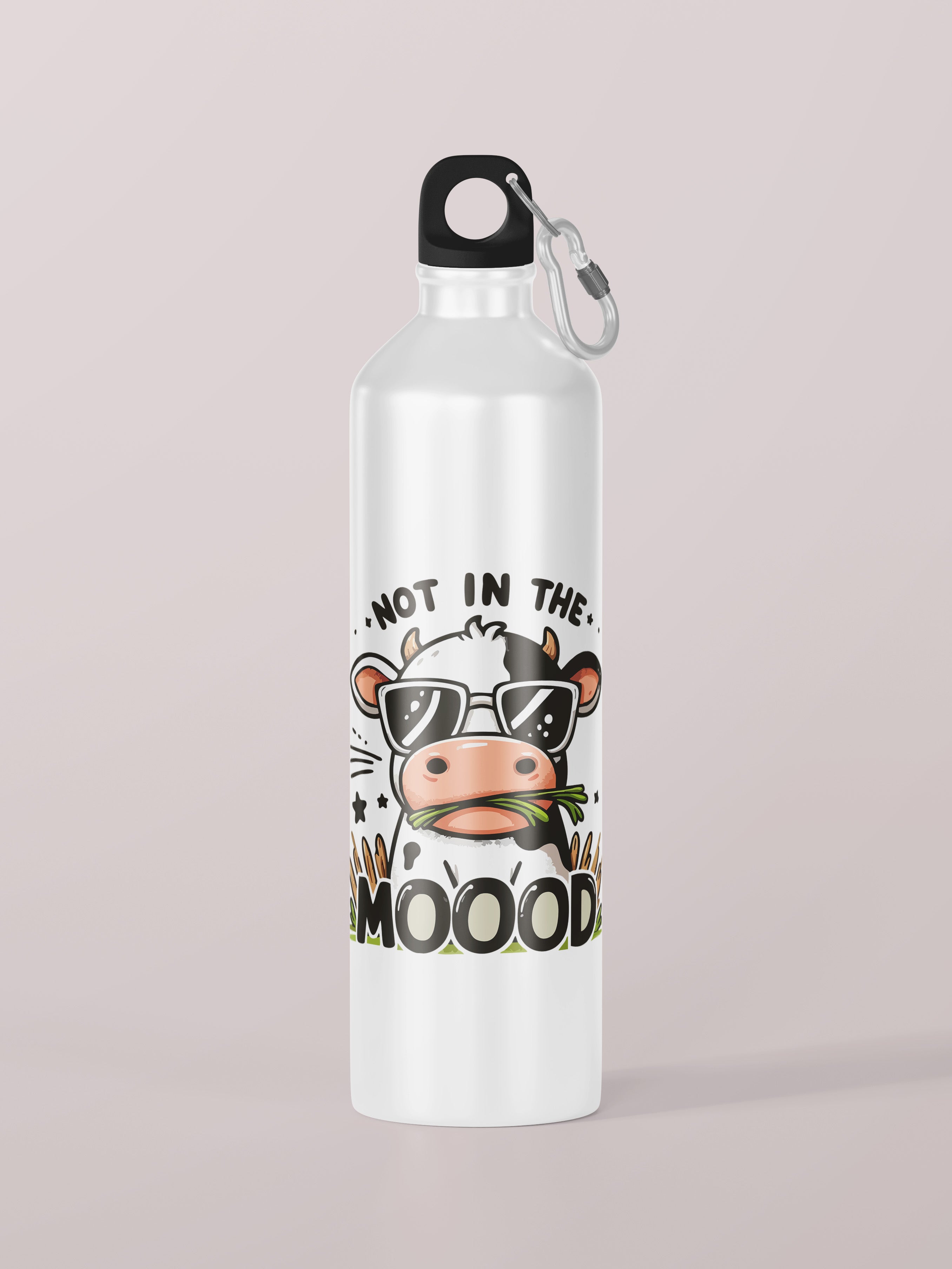 Not in the Moooood Graphic Metal Bottle