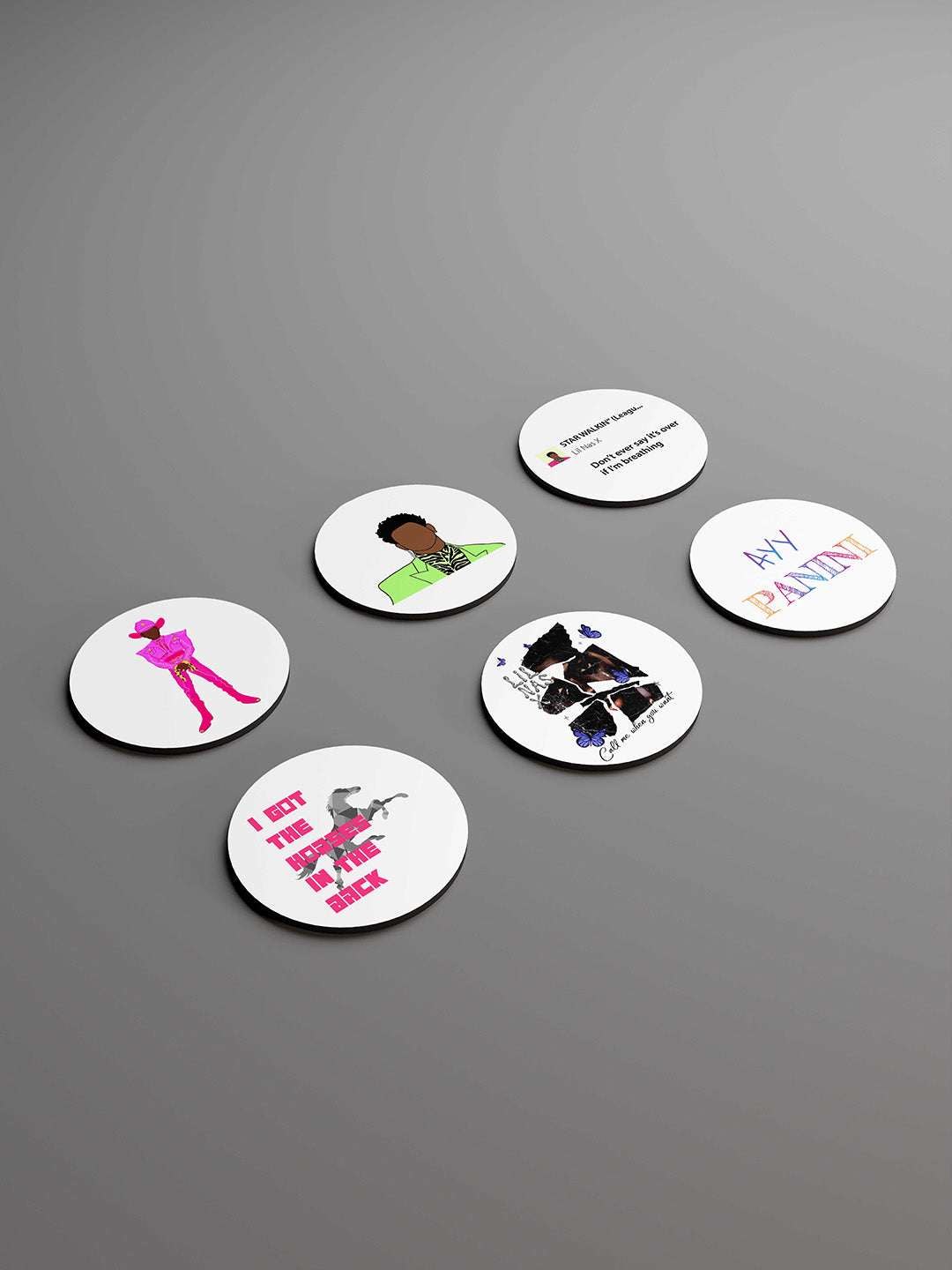 Lil Nas X Graphic Coasters - Pack of 6