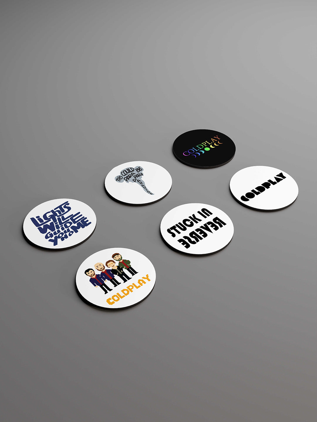 Coldplay Graphic Coasters - Pack of 6
