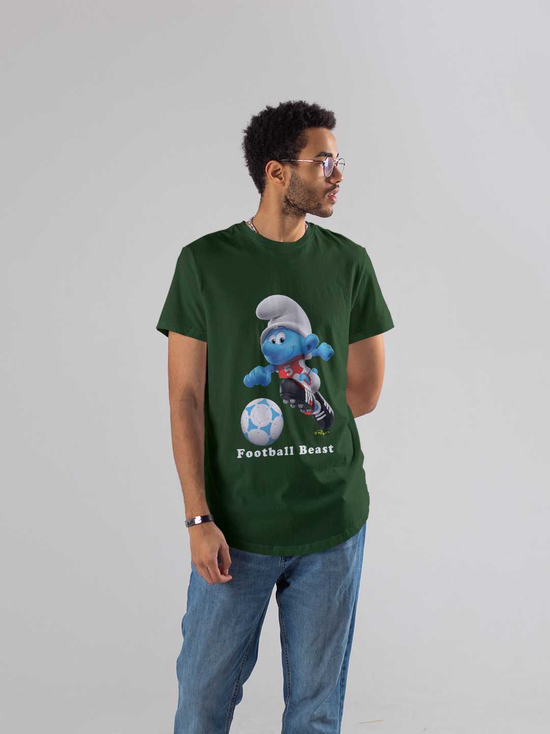 Football Beast Smurf Regular Graphic Tee