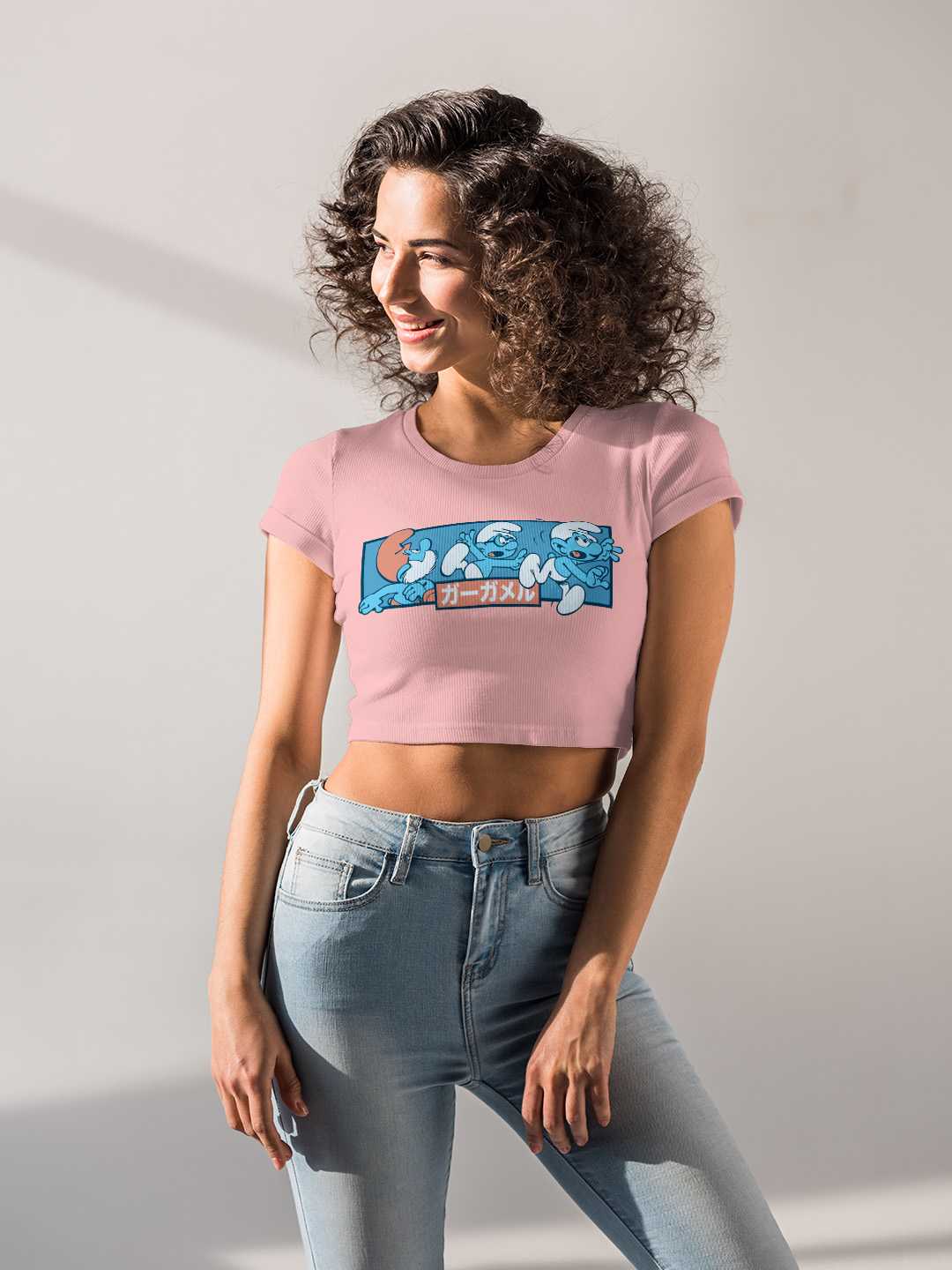 Scared Smurfs Graphic Baby Tee