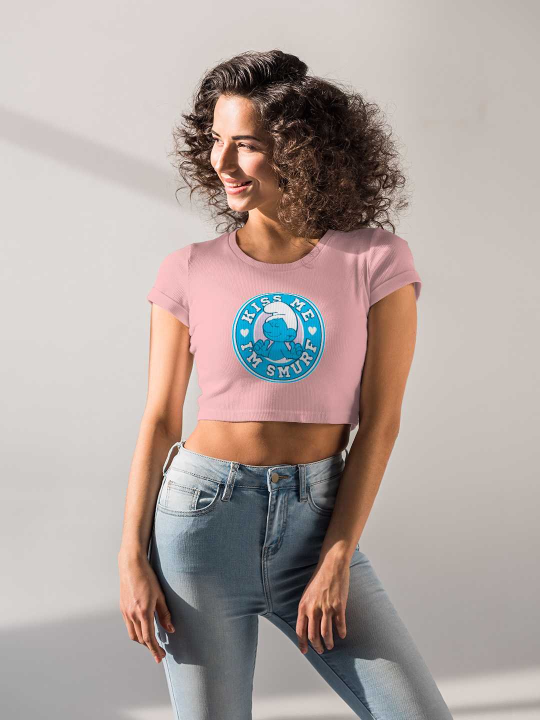 Kiss Me I Am A Smurf  Graphic Baby Tee